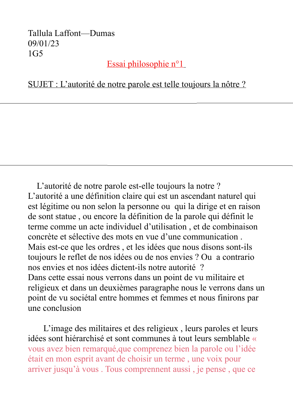 Prévisualisation du document SUJET : L’autorité de notre parole est telle toujours la nôtre ?