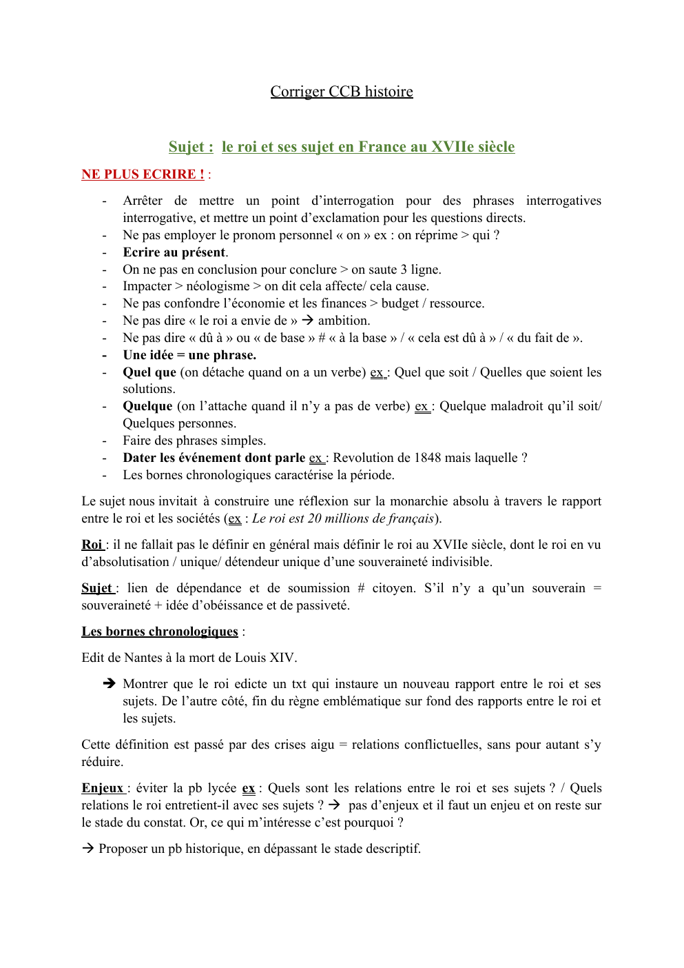 Prévisualisation du document Sujet : le roi et ses sujet en France au XVIIe siècle