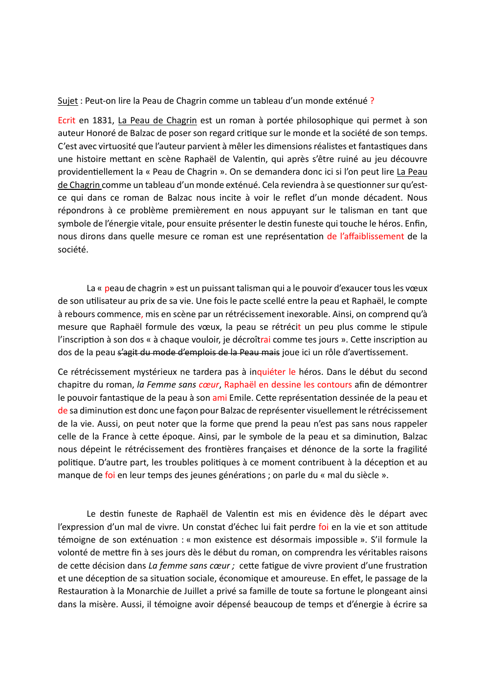 Prévisualisation du document Sujet : Peut-on lire la Peau de Chagrin comme un tableau d’un monde exténué ?