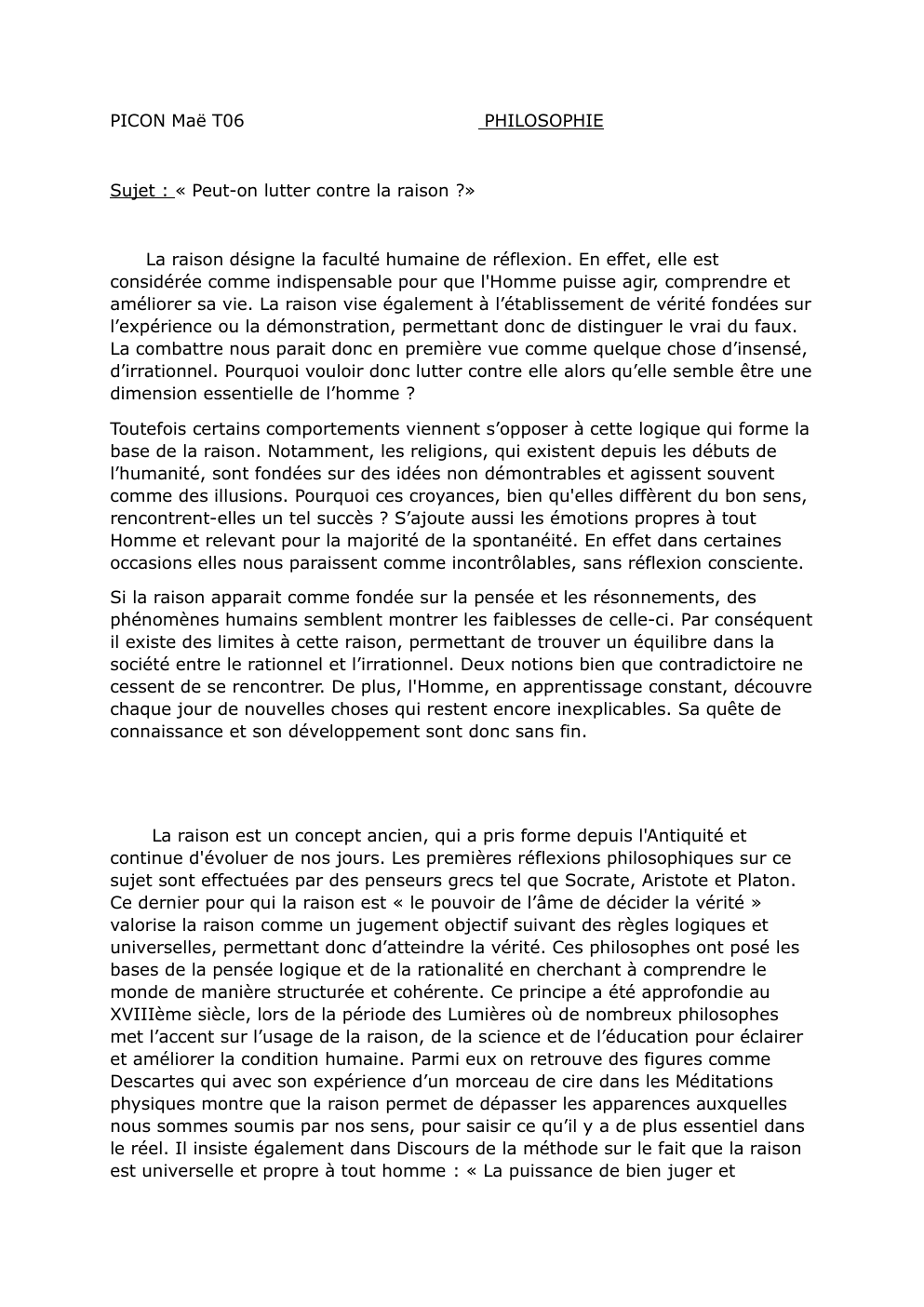 Prévisualisation du document Sujet : « Peut-on lutter contre la raison ?»
