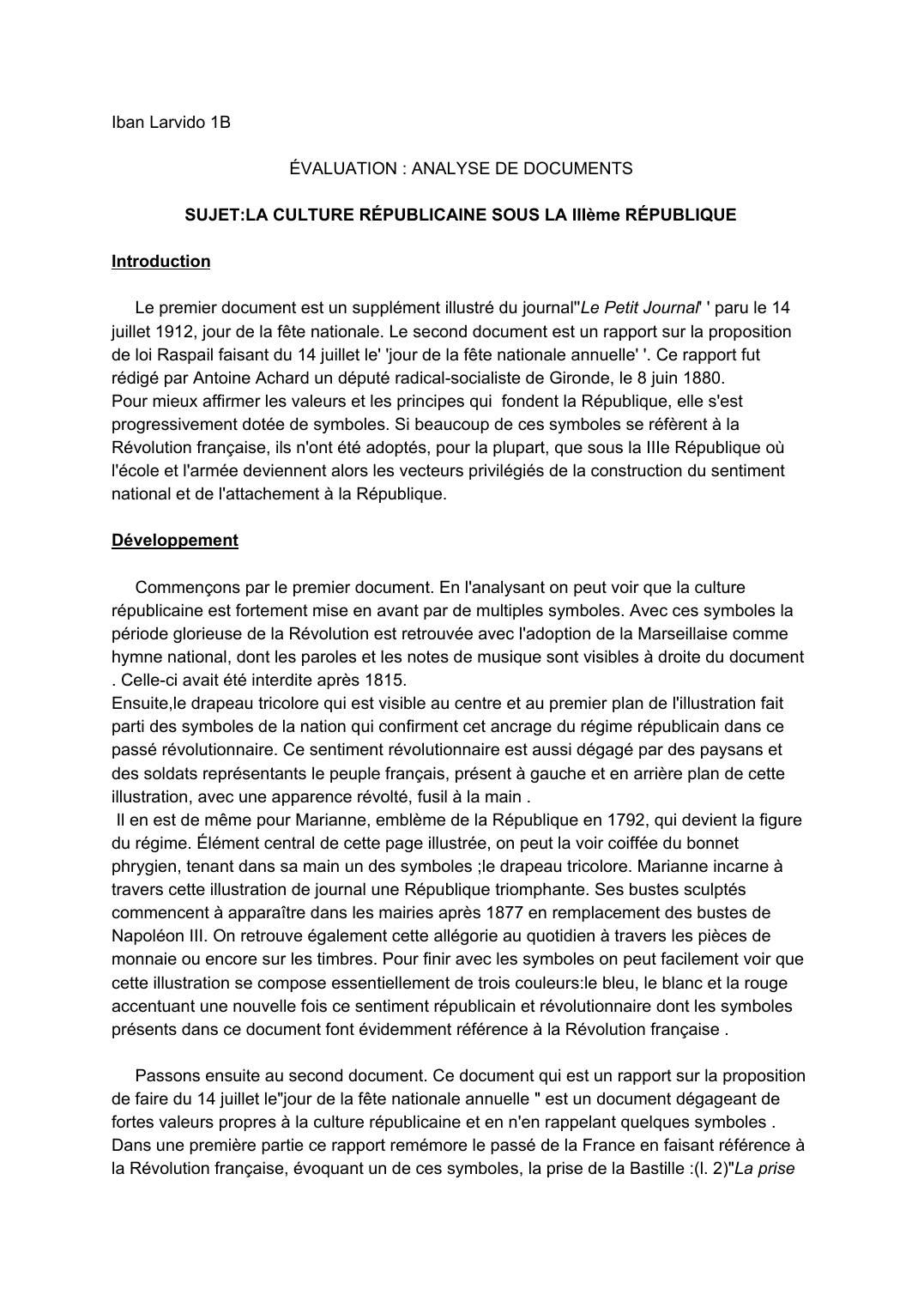 Prévisualisation du document SUJET:LA CULTURE RÉPUBLICAINE SOUS LA IIIème RÉPUBLIQUE