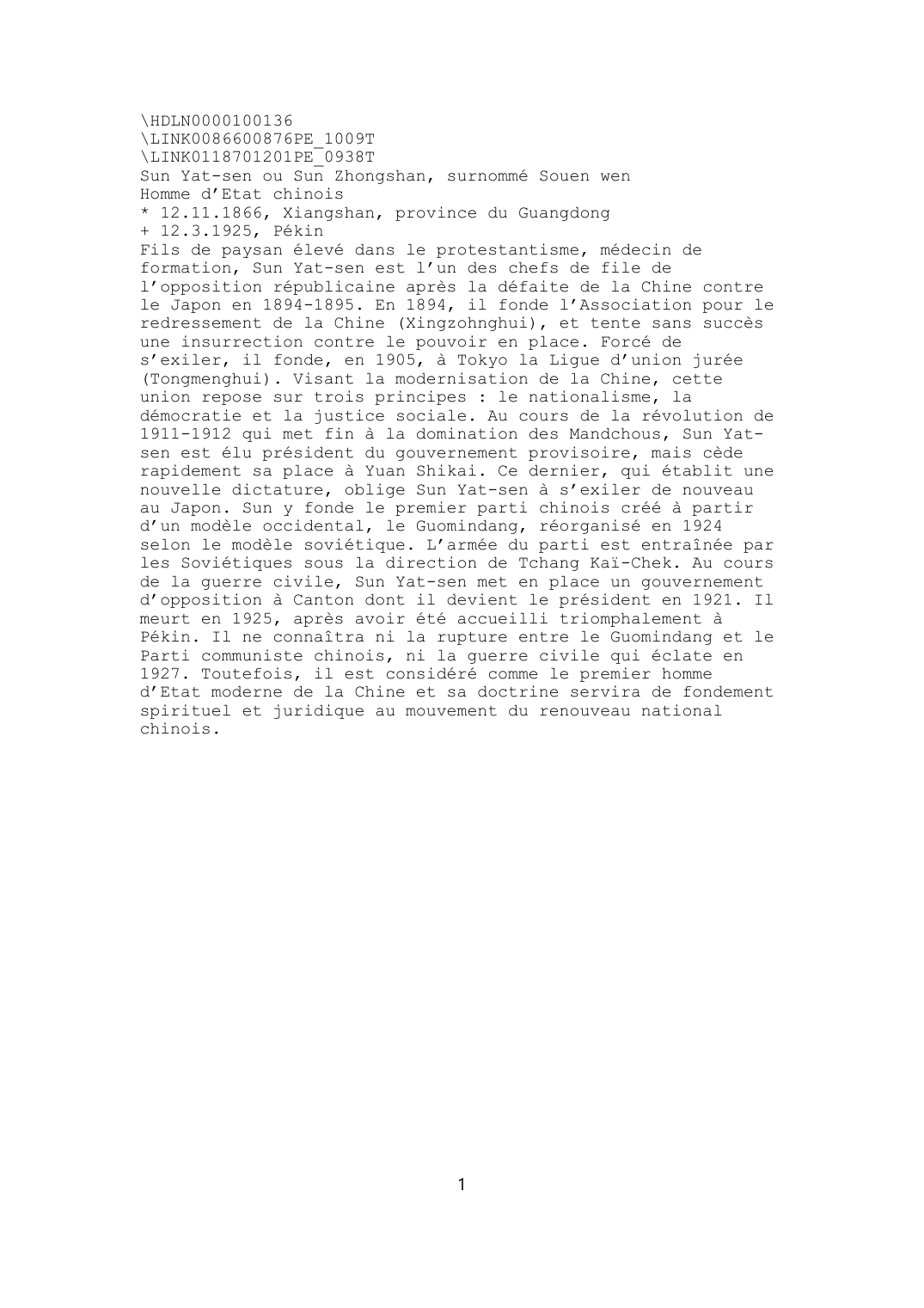 Prévisualisation du document Sun Yat-sen