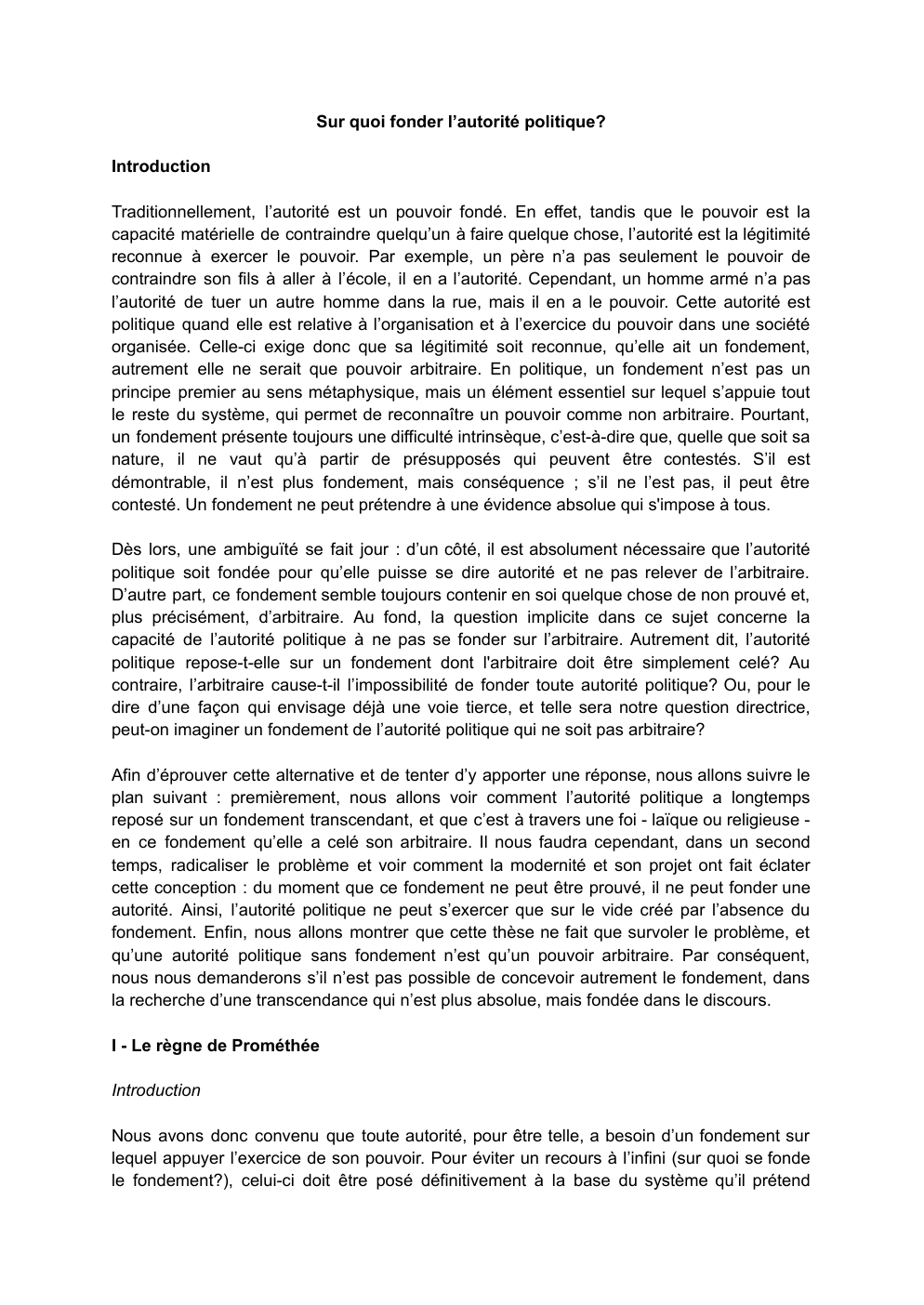 Prévisualisation du document Sur quoi fonder l'autorité politique ?