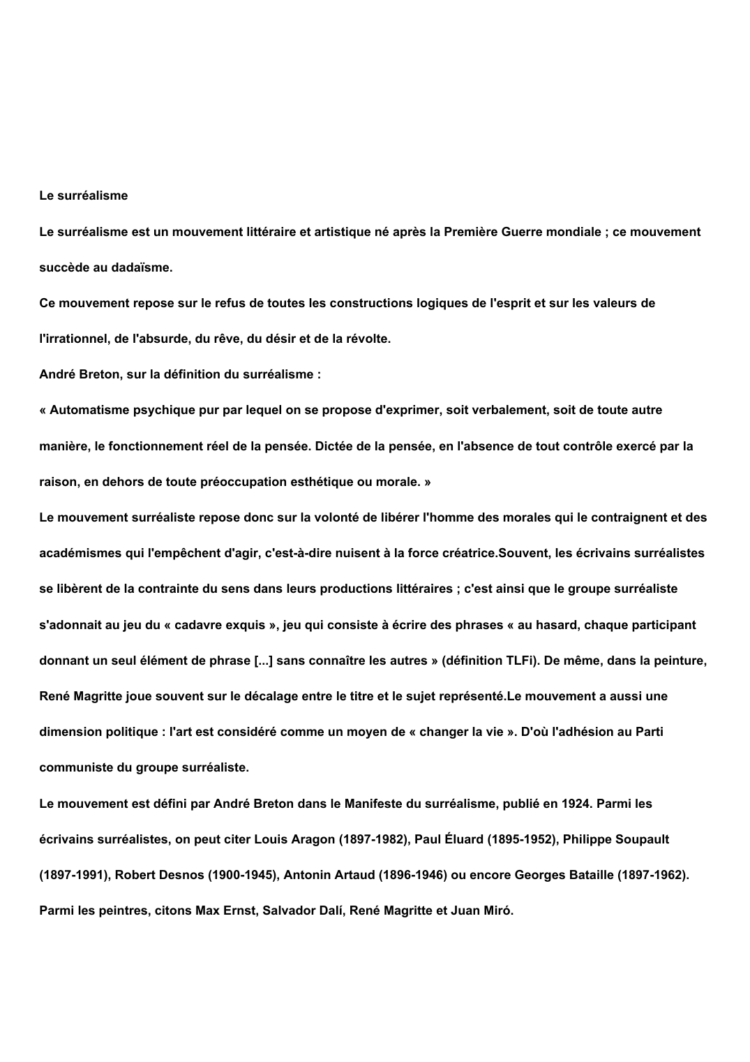 Prévisualisation du document suréalisme