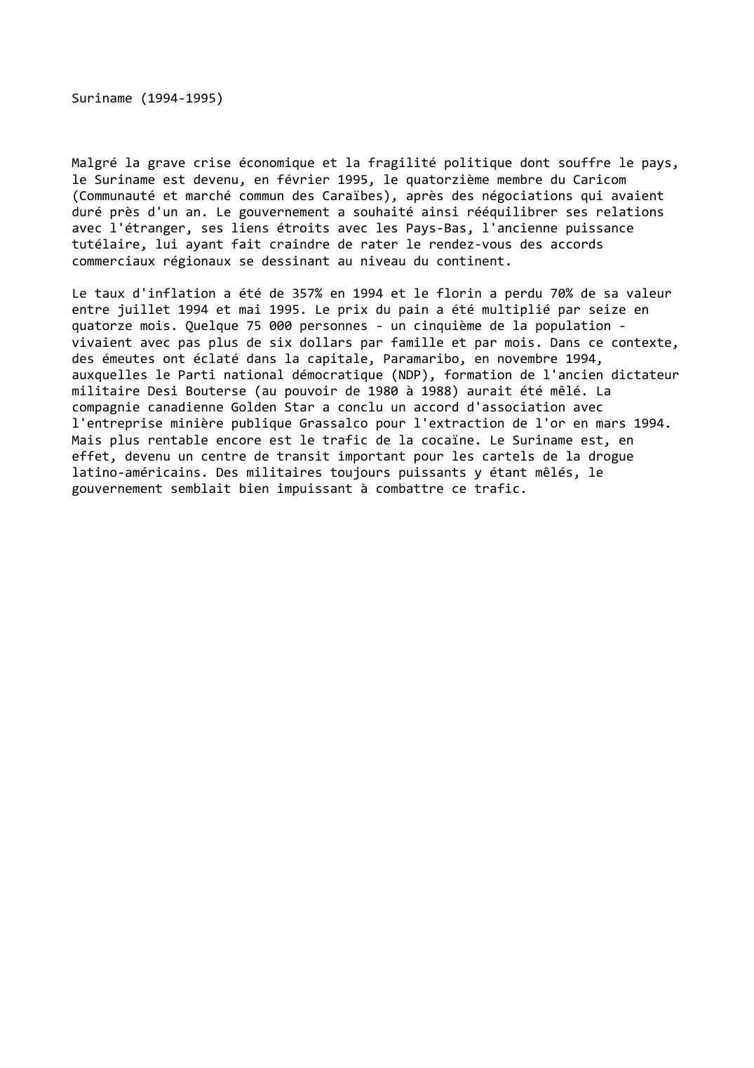 Prévisualisation du document Suriname (1994-1995)