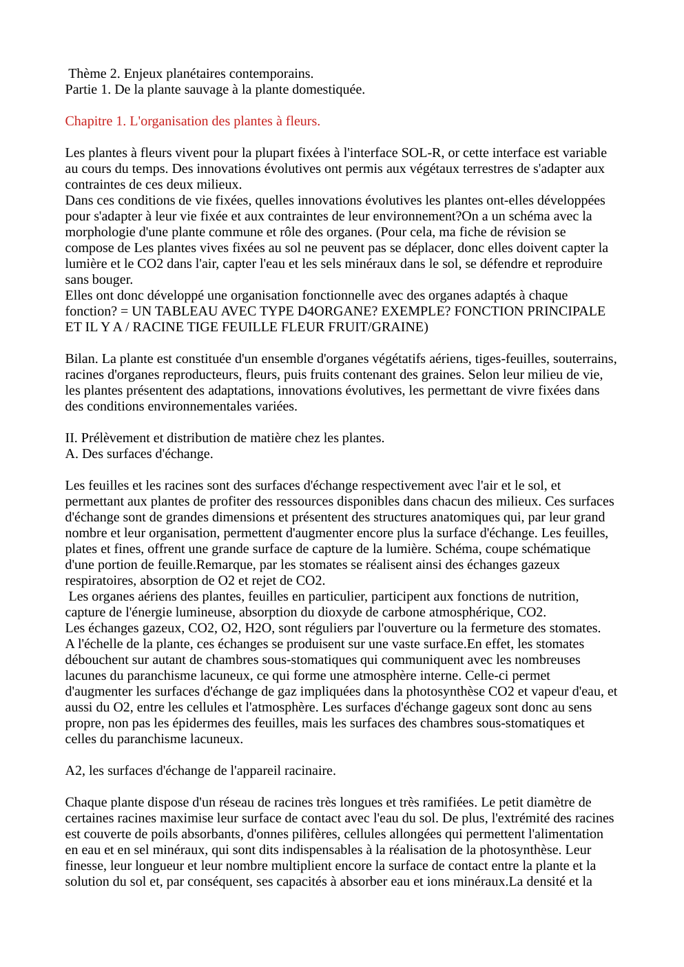 Prévisualisation du document svt cours sur les plantes (terminale)