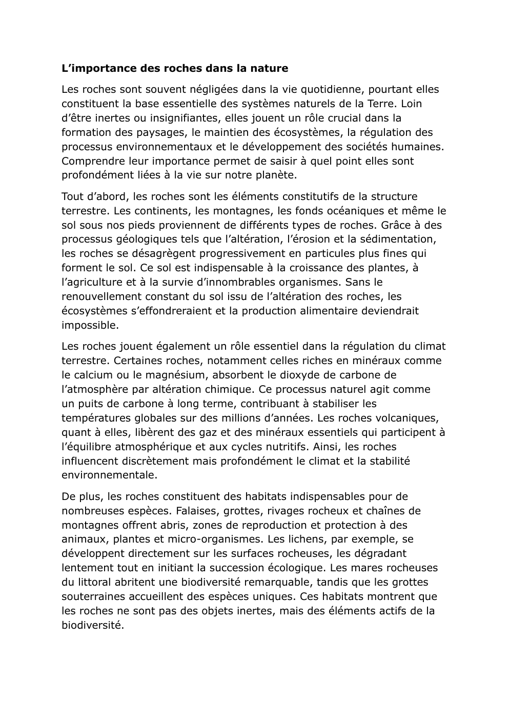 Prévisualisation du document SVT - Etudes des roches