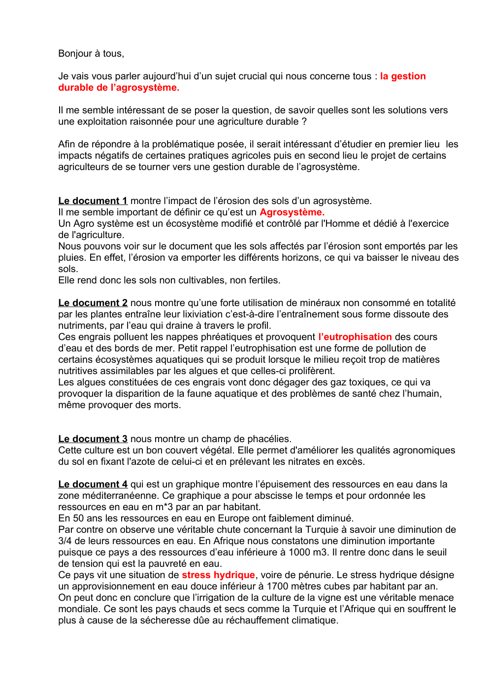 Prévisualisation du document svt : la gestion durable de l’agrosystème.