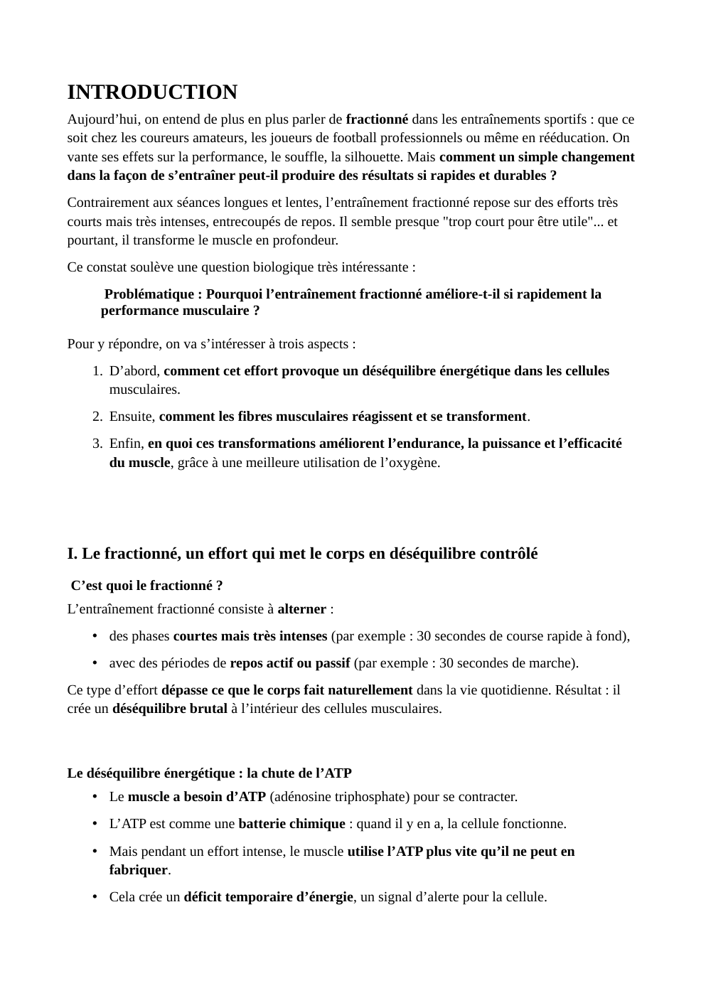 Prévisualisation du document svt Le fractionné, un effort qui met le corps en déséquilibre contrôlé