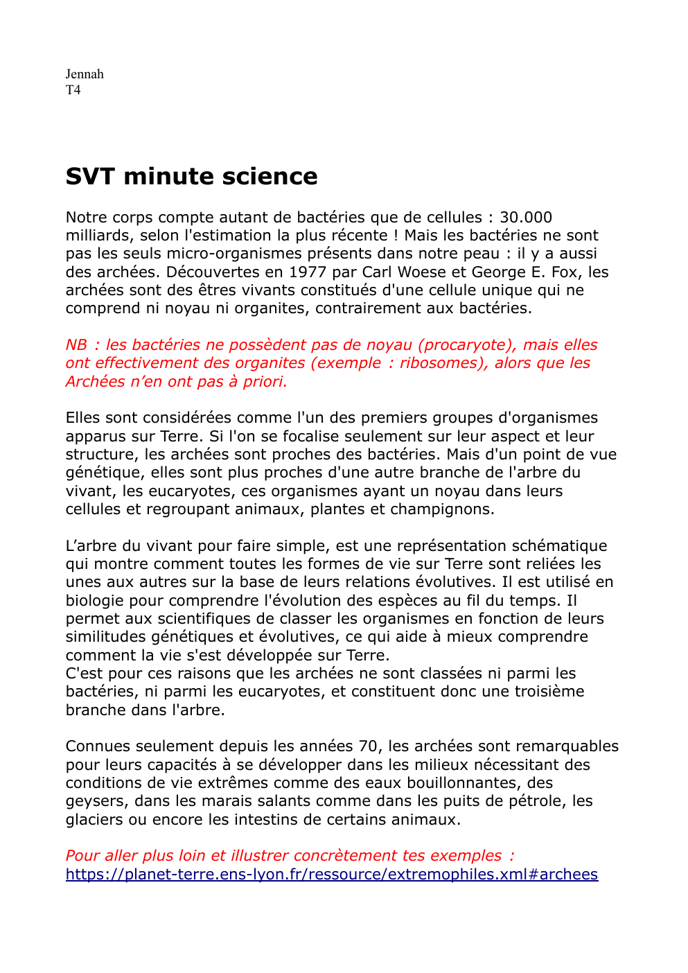 Prévisualisation du document SVT minute science