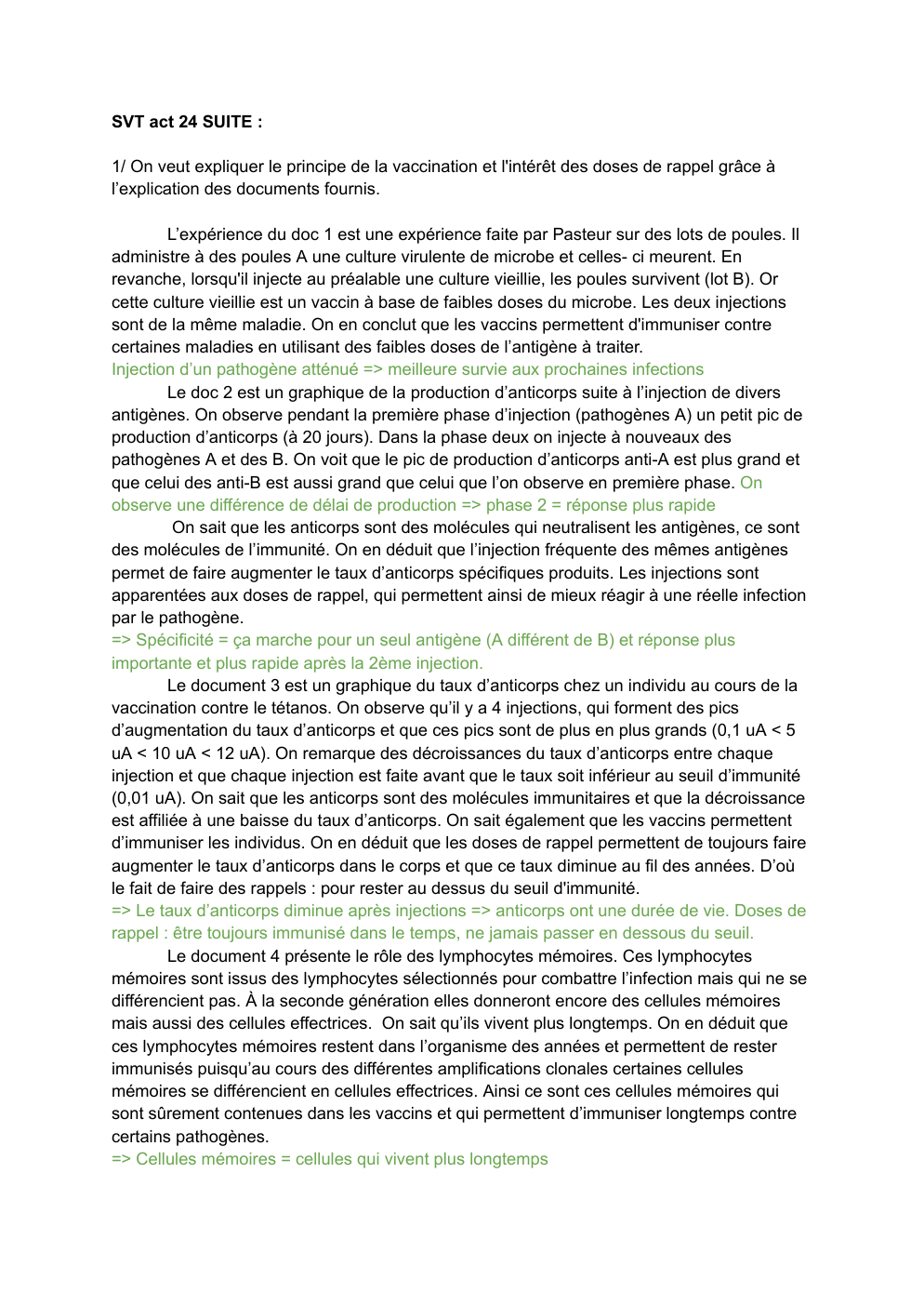 Prévisualisation du document SVT pathologie: On veut expliquer le principe de la vaccination et l'intérêt des doses de rappel grâce à l’explication des documents fournis.