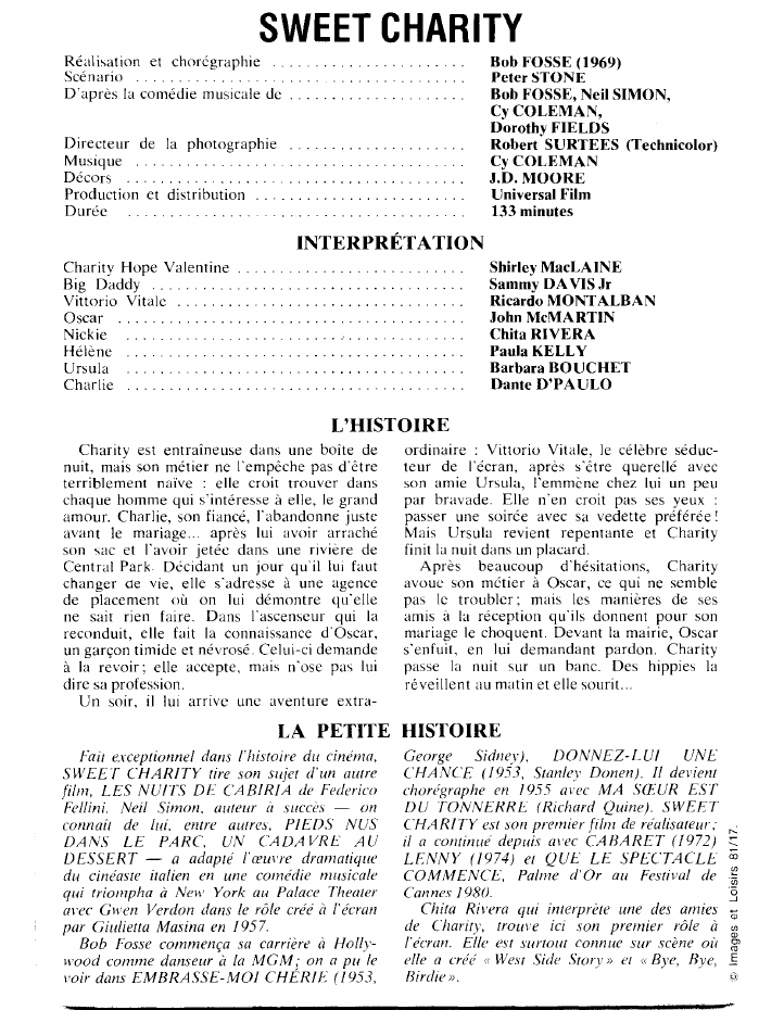 Prévisualisation du document SWEET CHARITY