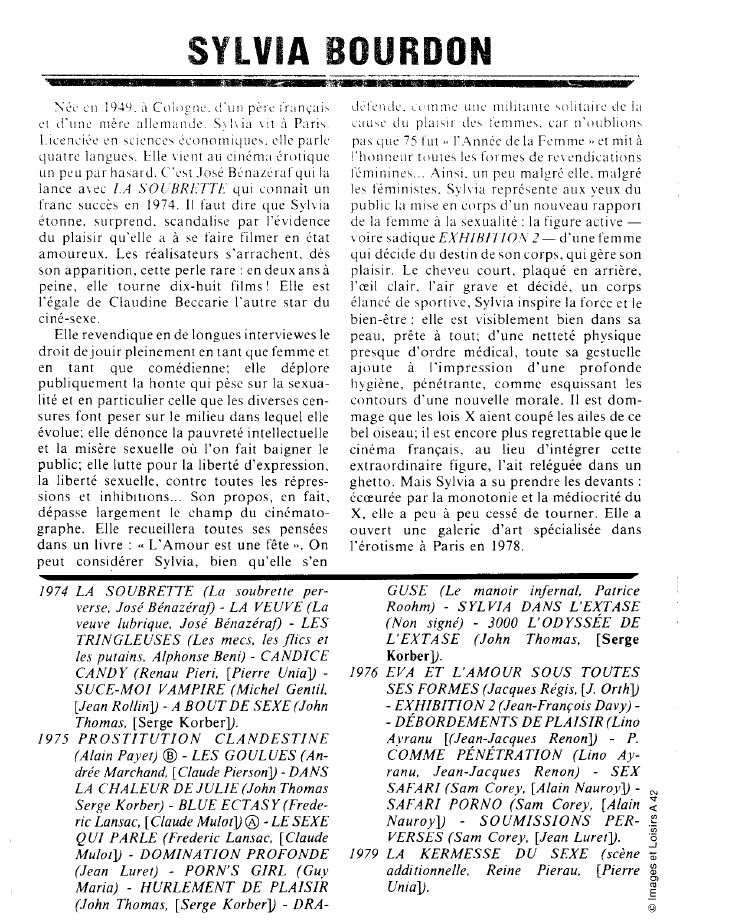 Prévisualisation du document SYLVIA BOURDON