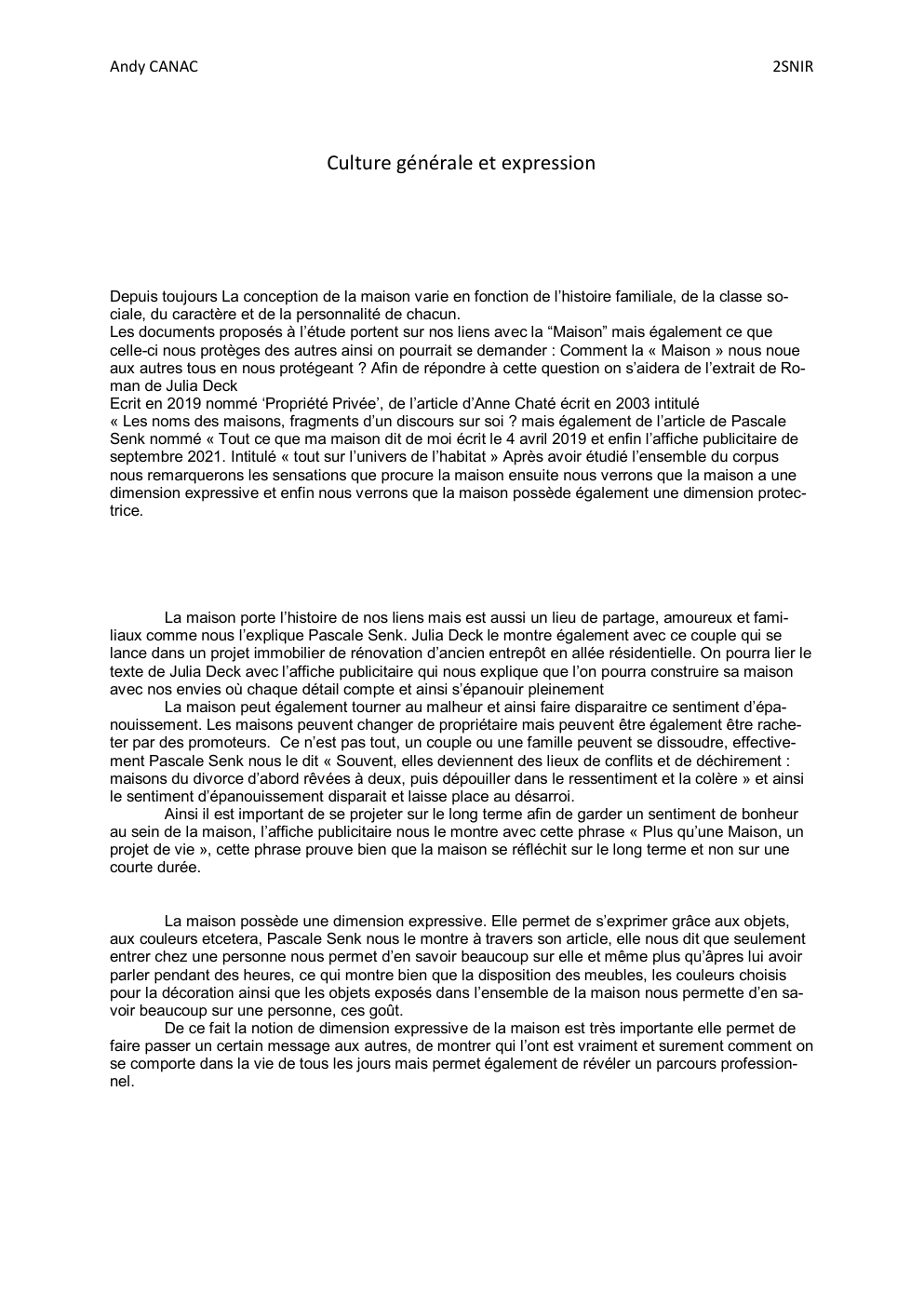 Prévisualisation du document Synthèse de document: maison et protection