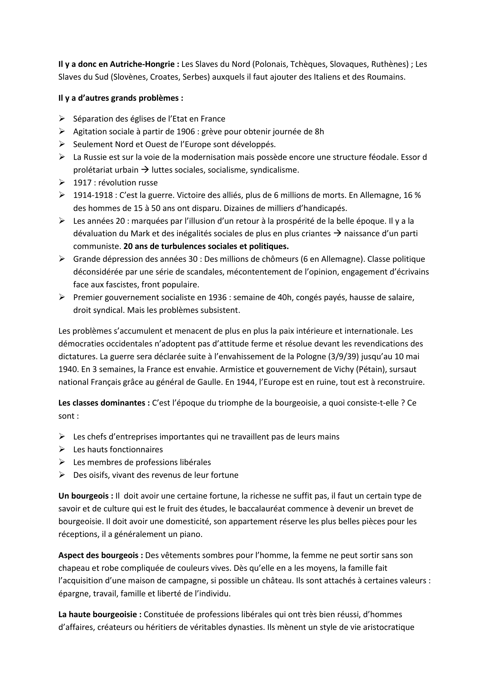Prévisualisation du document Synthèse du 20 ème Siècle : histoire et culture
