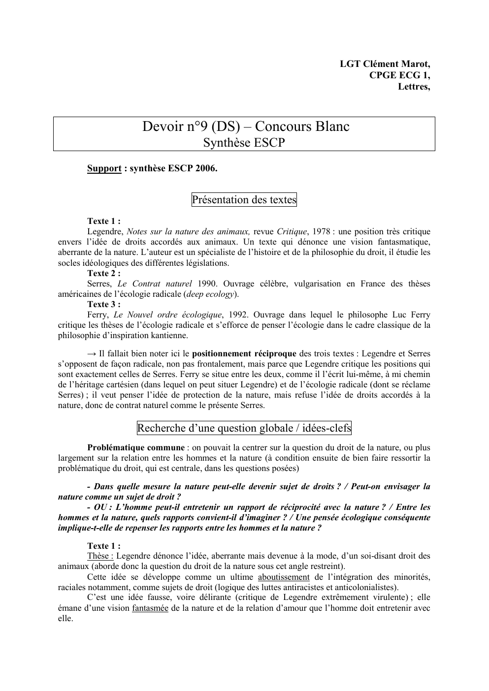 Prévisualisation du document Synthèse ESCP 2006