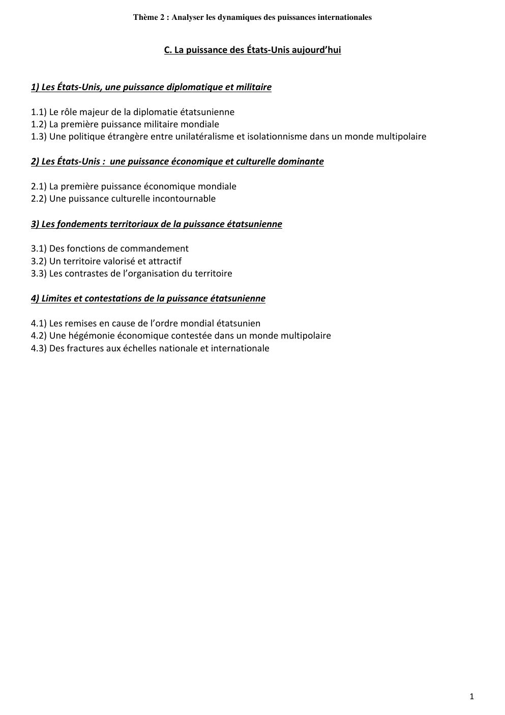 Prévisualisation du document Synthèse hggsp: Thème 2 : Analyser les dynamiques des puissances internationales