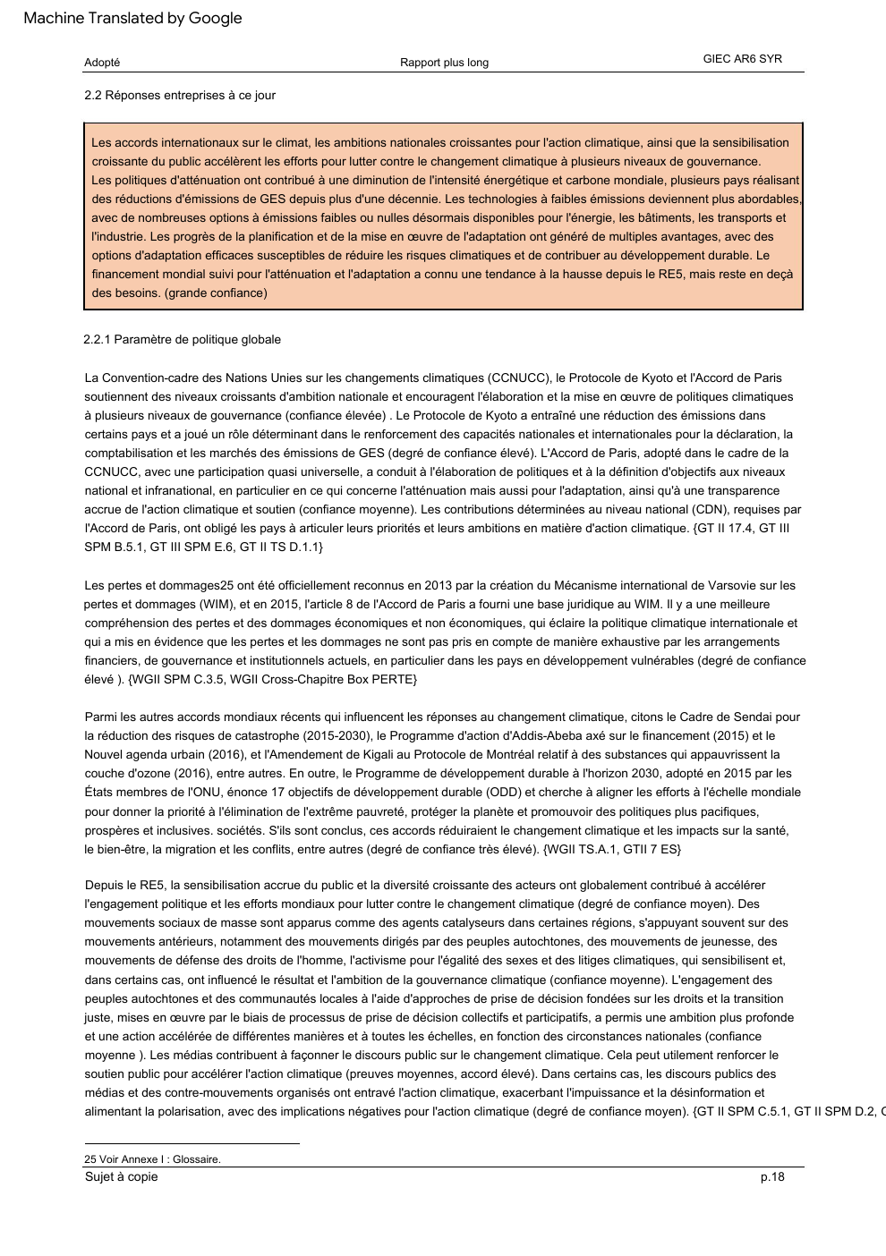 Prévisualisation du document Synthèse rapport giec en français par google 2