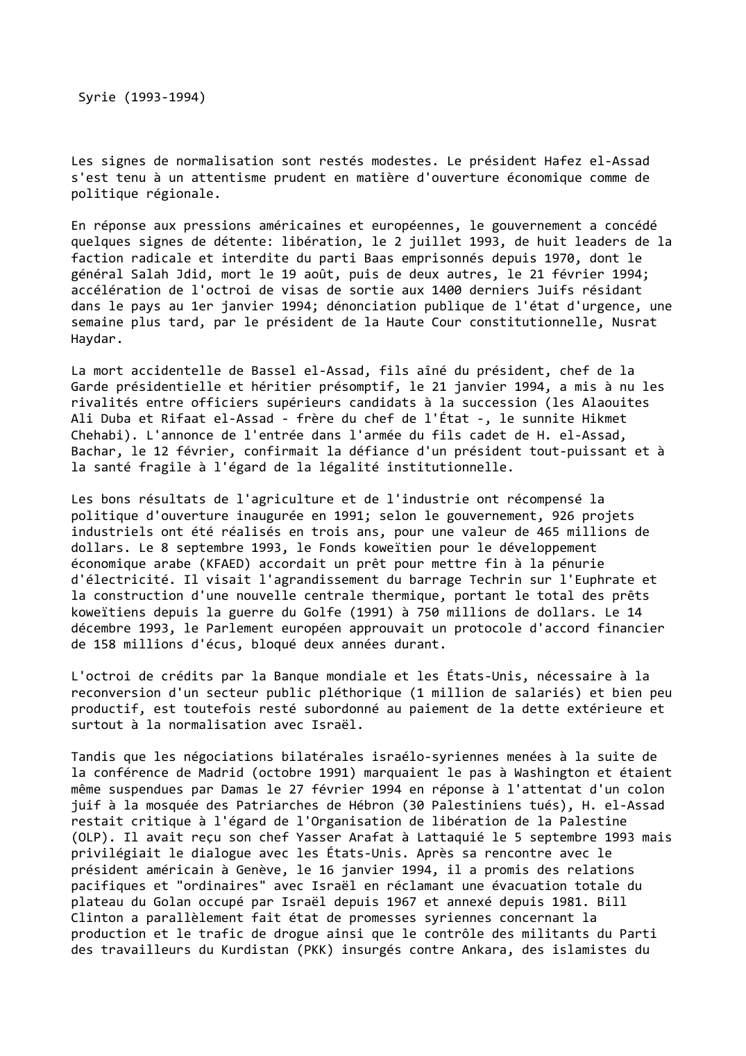 Prévisualisation du document Syrie (1993-1994)