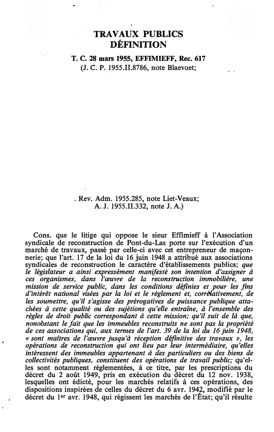 Prévisualisation du document T. C. 28 mars 1955, EFFIMIEFF, Rec. 617