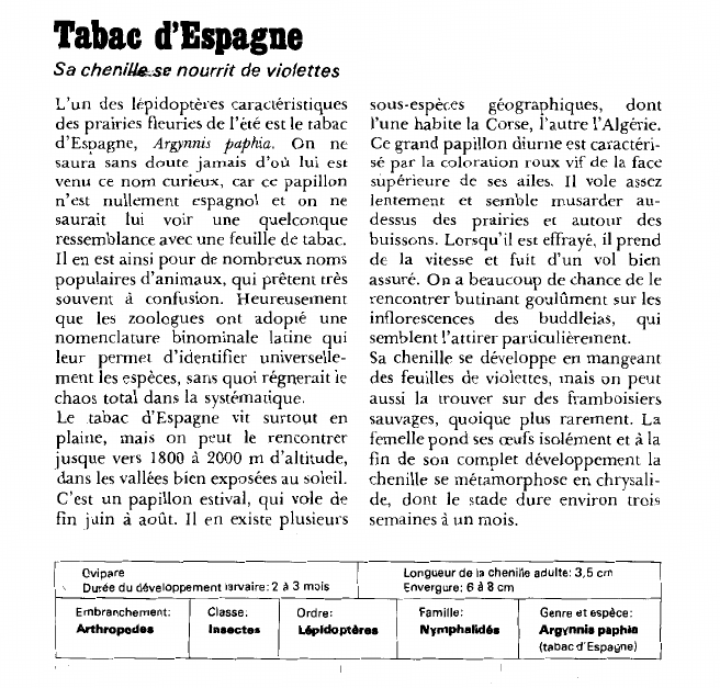 Prévisualisation du document Tabac d'Espagne:Sa chenill&se nourrit de violettes.