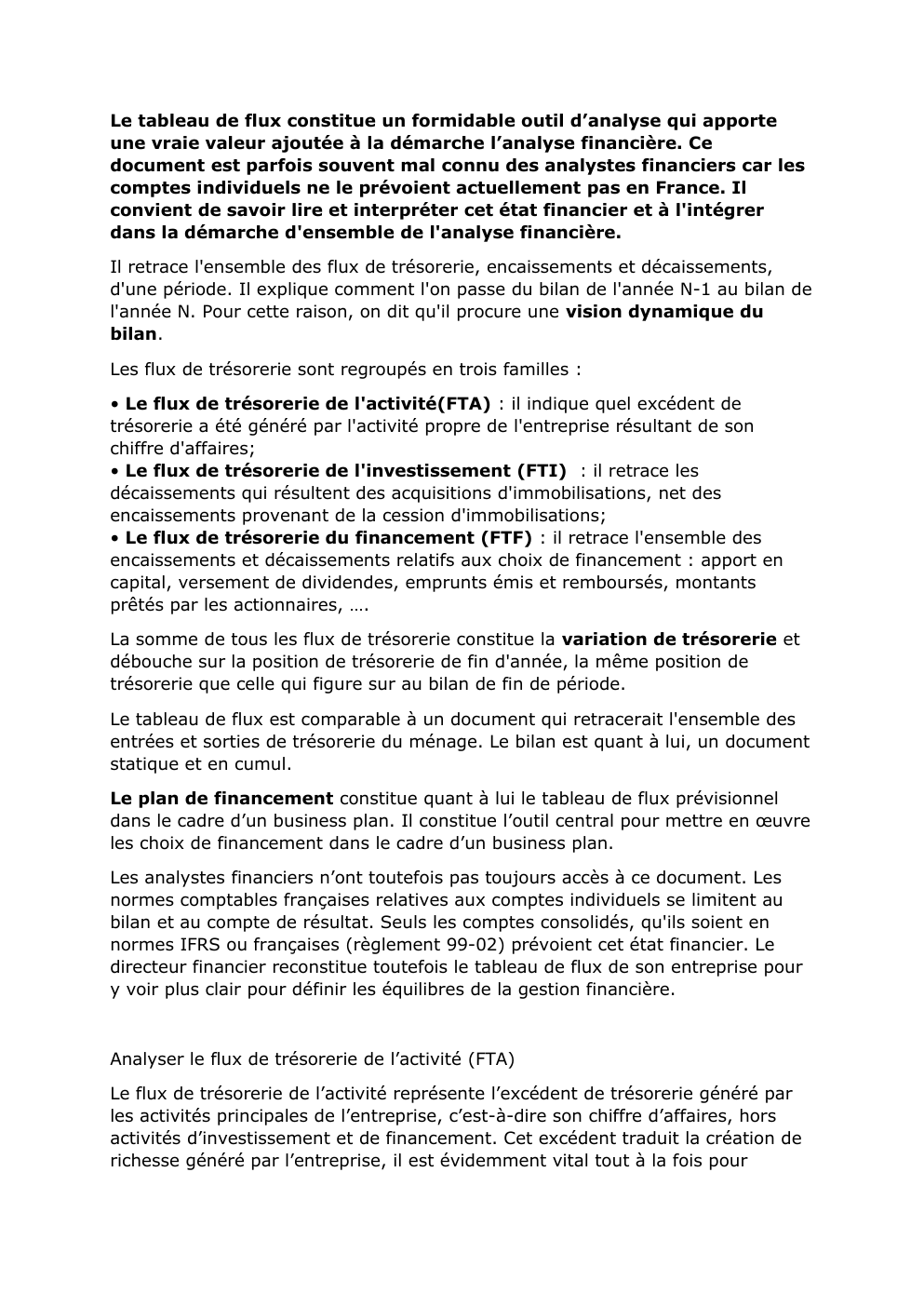 Prévisualisation du document tableau de flux de trésorerie