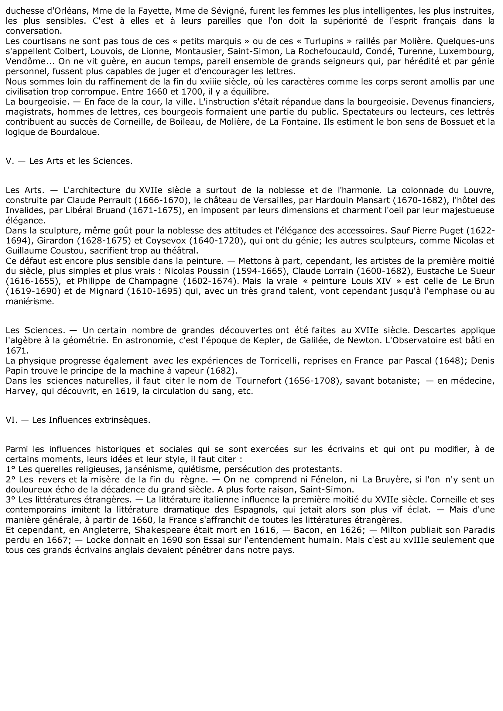 Prévisualisation du document TABLEAU DE LA LITTERATURE DU DIX-SEPTIÈME SIÈCLE