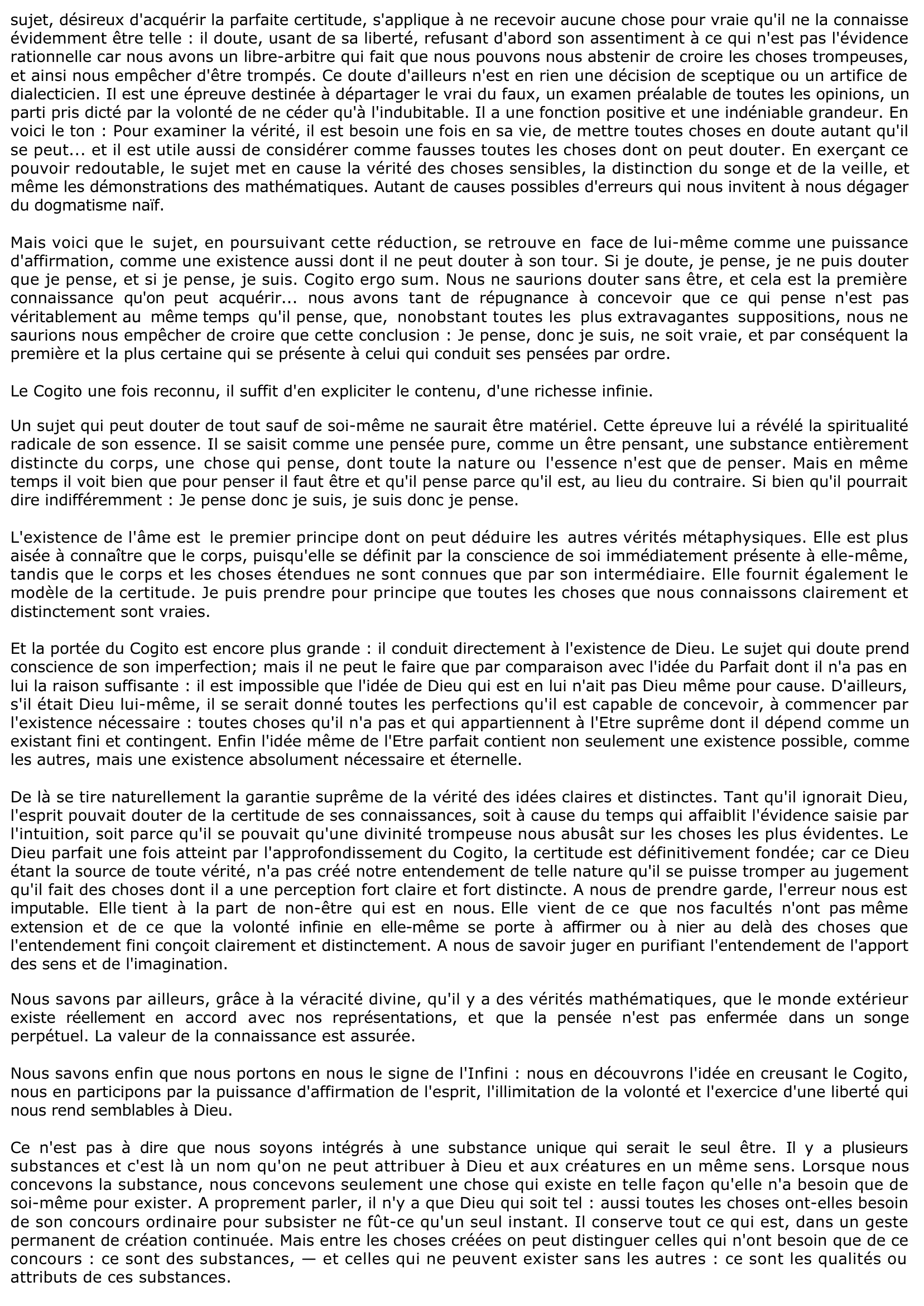 Prévisualisation du document TABLEAU D'ENSEMBLE DE LA PHILOSOPHIE CARTÉSIENNE