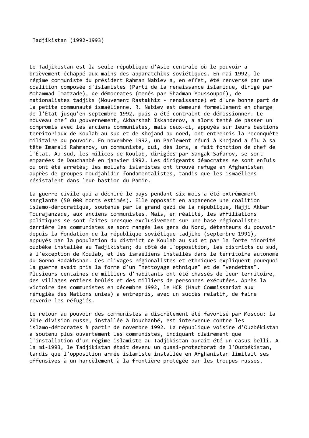 Prévisualisation du document Tadjikistan (1992-1993)