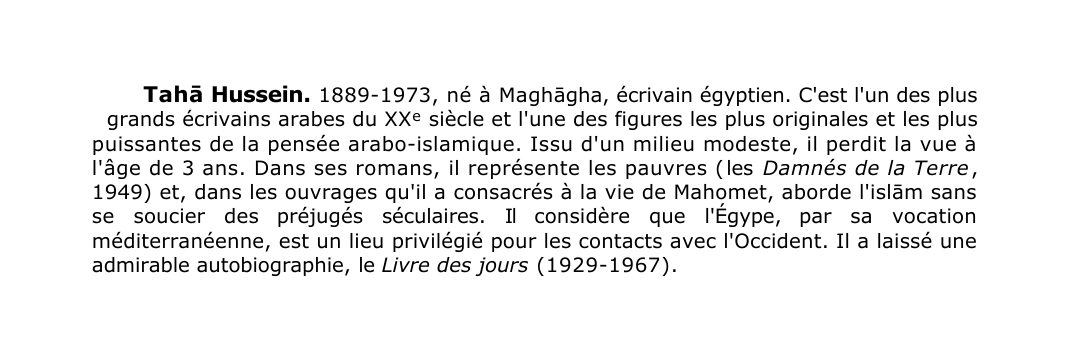 Prévisualisation du document Tah? Hussein.