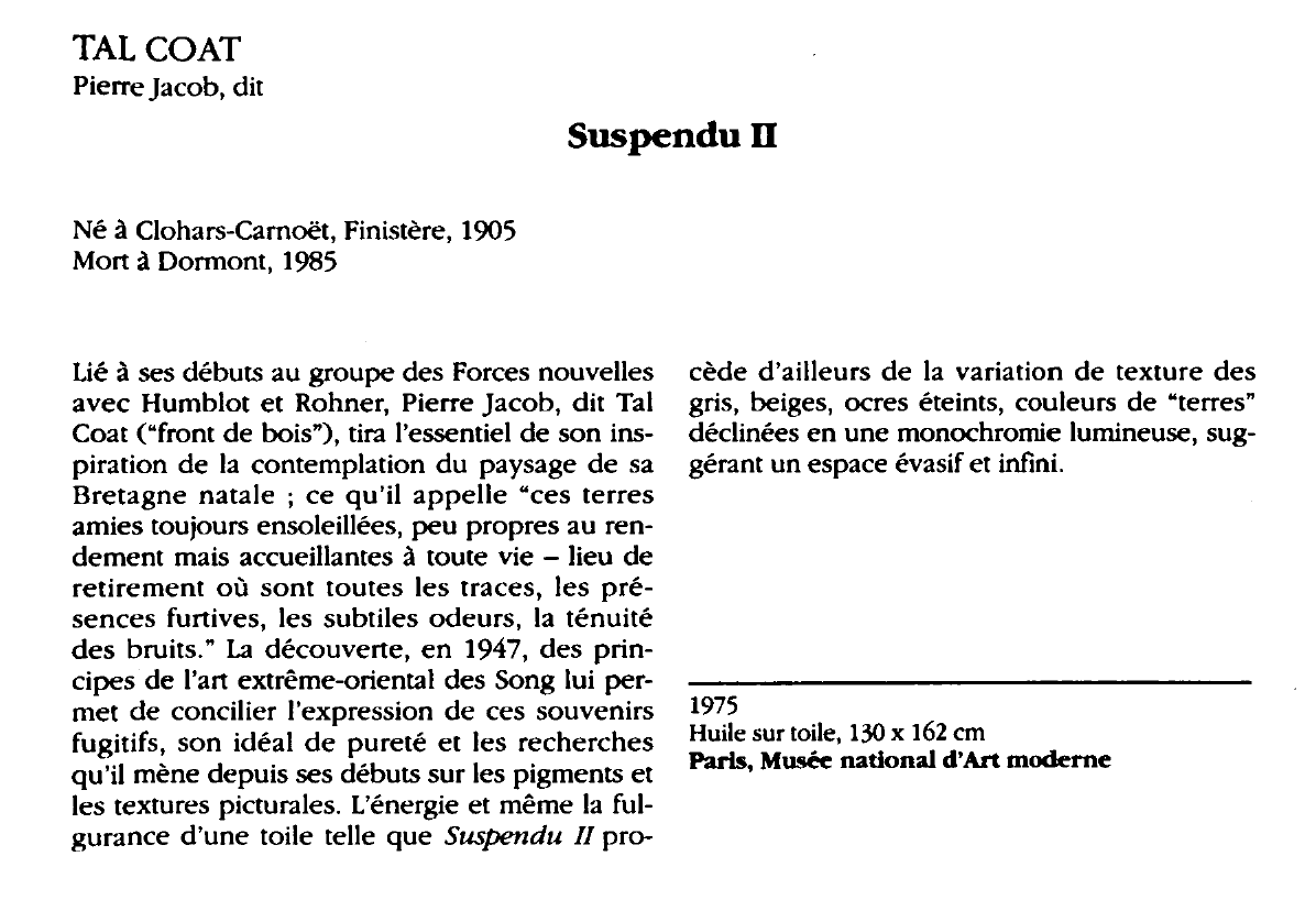 Prévisualisation du document TAL COAT Pierre Jacob, dit : Suspendu II