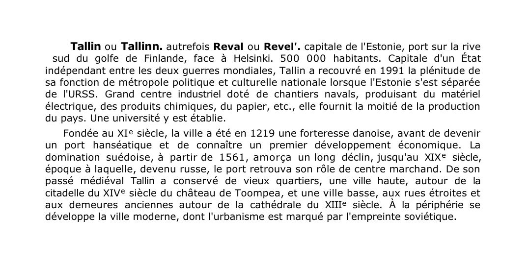 Prévisualisation du document Tallin ou Tallinn.