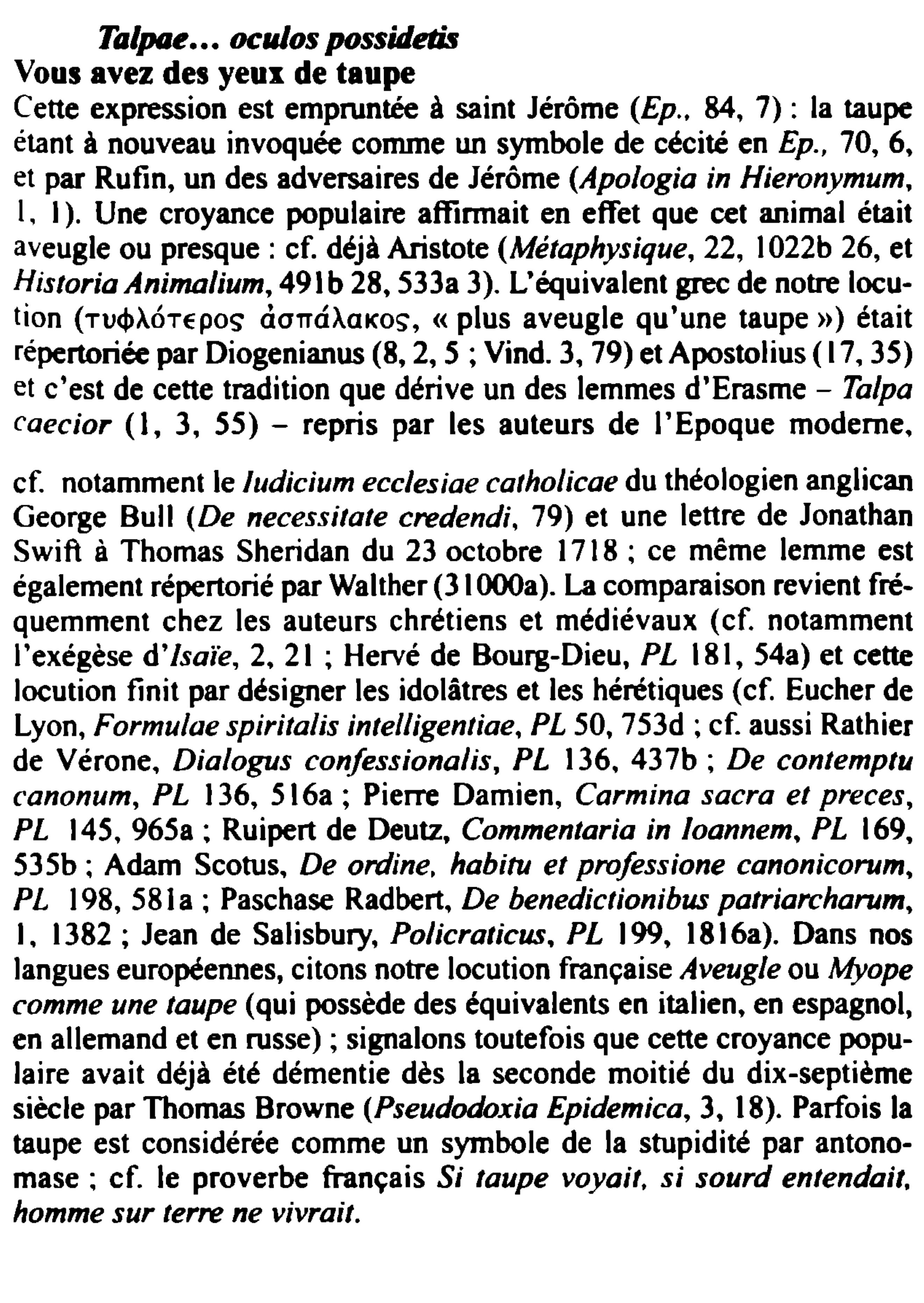 Prévisualisation du document Talpae... oculos possidetis