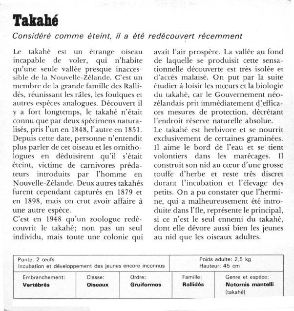 Prévisualisation du document Taltahé:Considéré comme éteint, il a été redécouvert récemment.