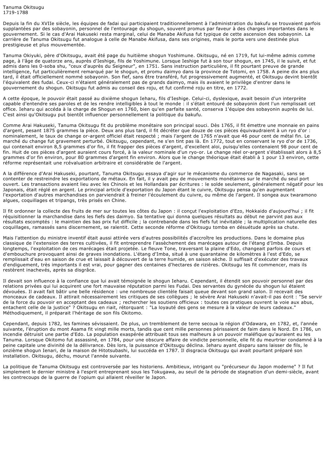 Prévisualisation du document Tanuma Okitsugu