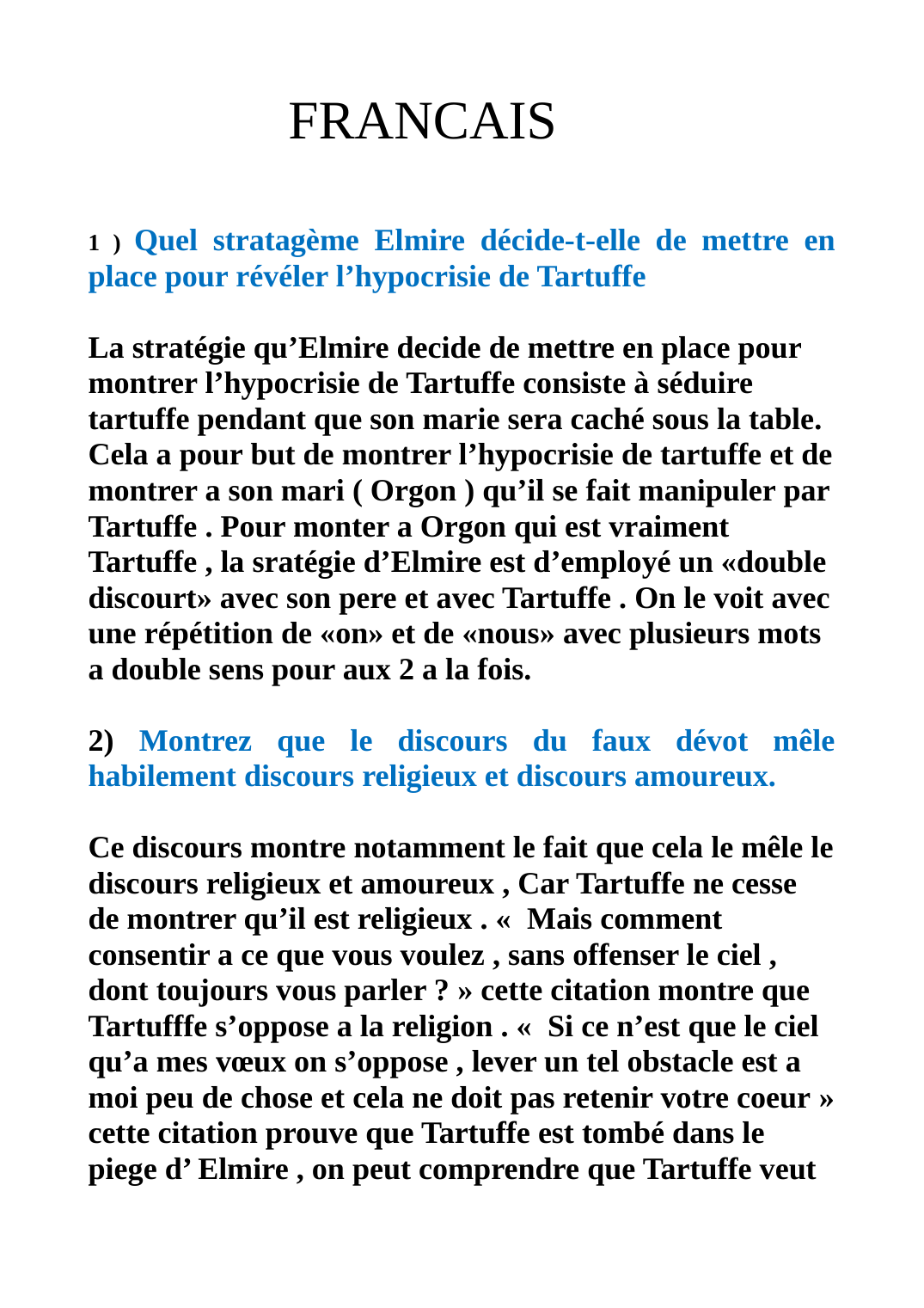 Prévisualisation du document Tartuffe Acte 5 scène 3, Extrait « L'arroseur arrosé », Molière.