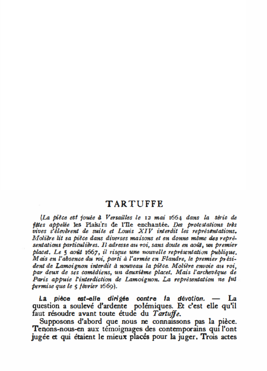 Prévisualisation du document Tartuffe de Molière (Résumé & Analyse)