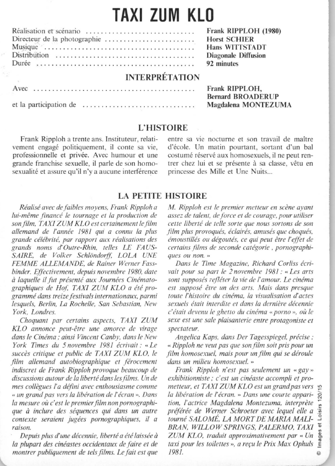 Prévisualisation du document TAXI ZUM KLO