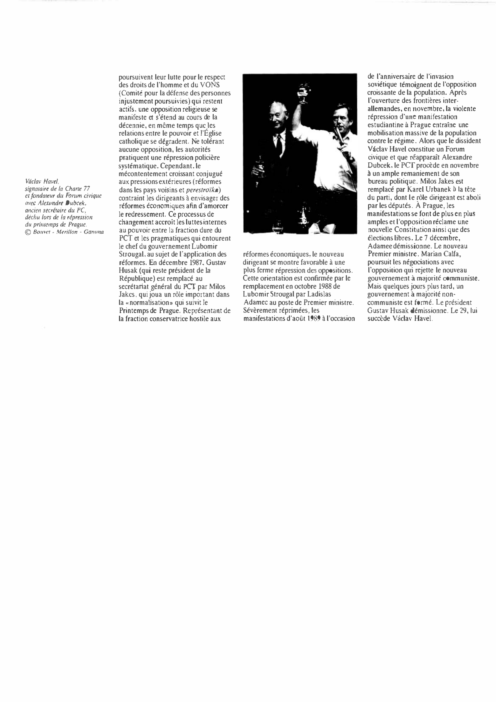 Prévisualisation du document TCHÉCOSLOVAQUIE de 1980 à 1989 : Histoire