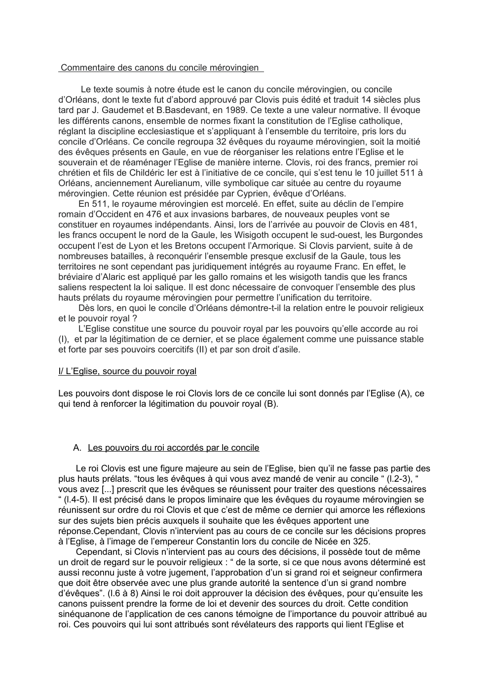 Prévisualisation du document TD HDD: Commentaire des canons du concile mérovingien