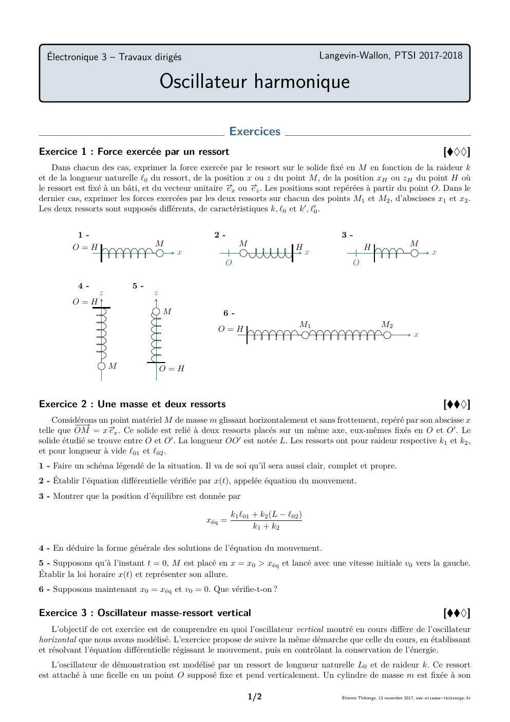 Prévisualisation du document TD: Oscillateur harmonique