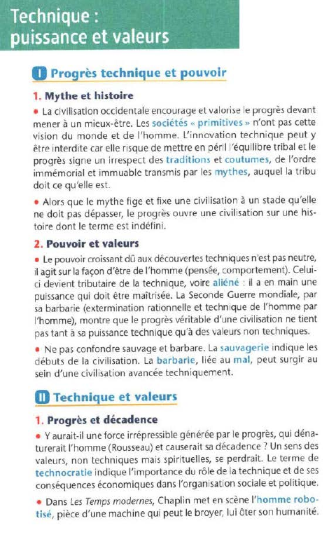 Prévisualisation du document Technique:
puissance et valeurs
0-

Progrès technl9ue et pouvoir

-

---

1. Mythe et histoire
• La civilisation occidentale encourage...