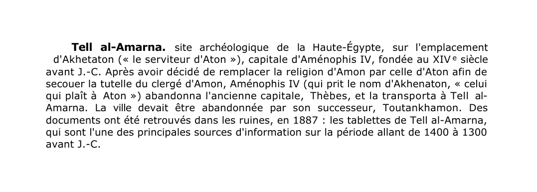 Prévisualisation du document Tell al-Amarna.