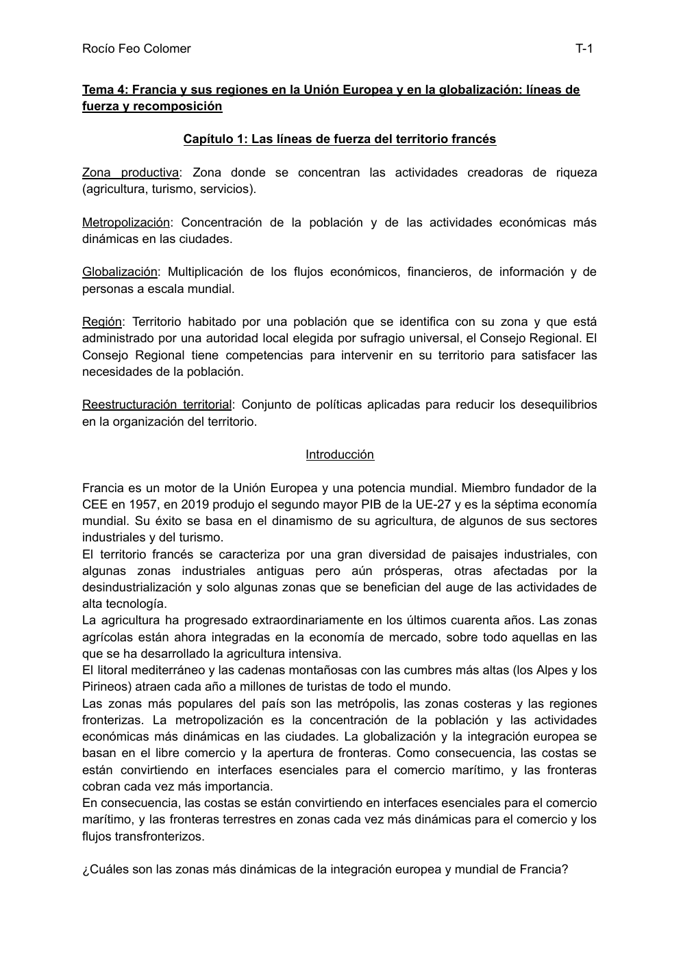 Prévisualisation du document Tema 4: Francia y sus regiones en la Unión Europea y en la globalización: líneas de fuerza y recomposición