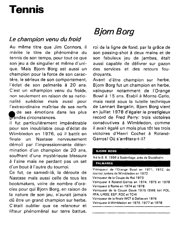 Prévisualisation du document Tennis:Le champion venu du froid (sports).
