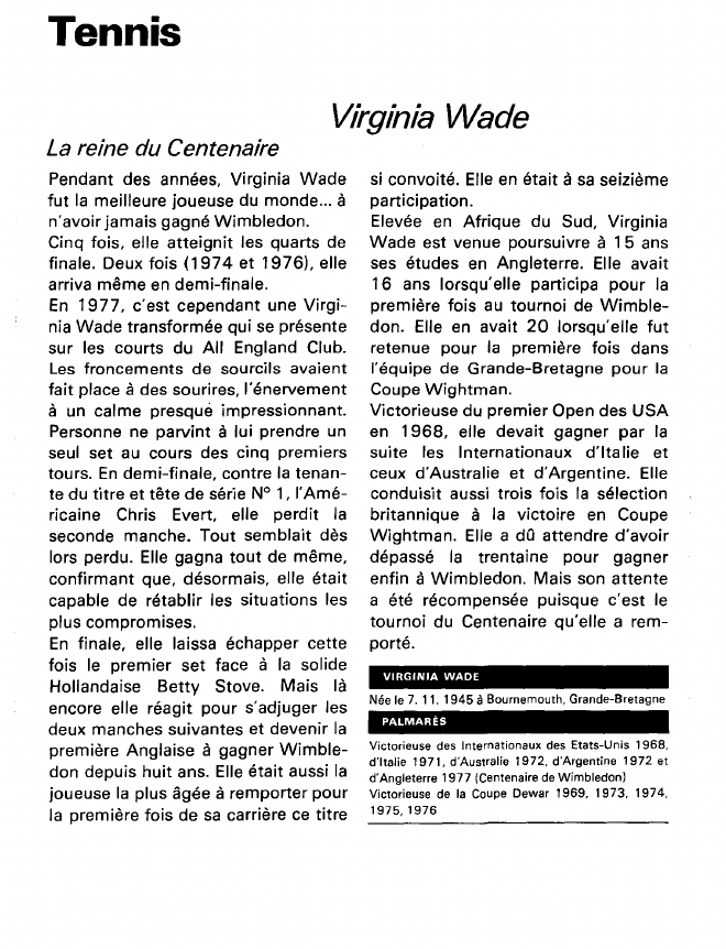 Prévisualisation du document Tennis:Virginia Wade (sports).