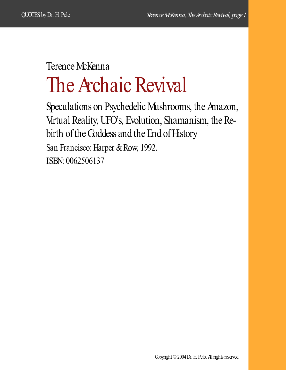Prévisualisation du document Terence McKenna - Archaic Revival