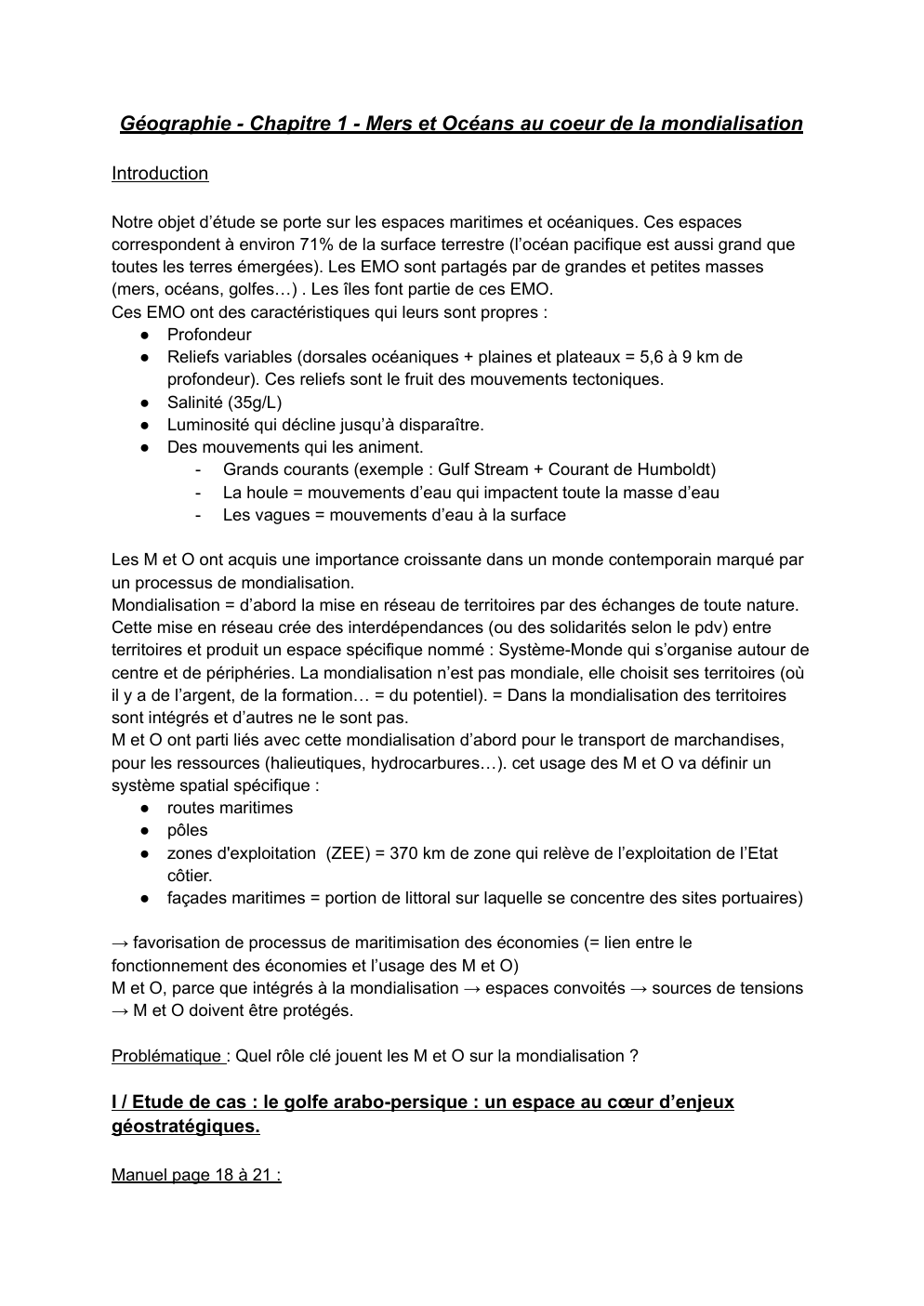 Prévisualisation du document Terminale cours mers et océans au cœur de la mondialisation