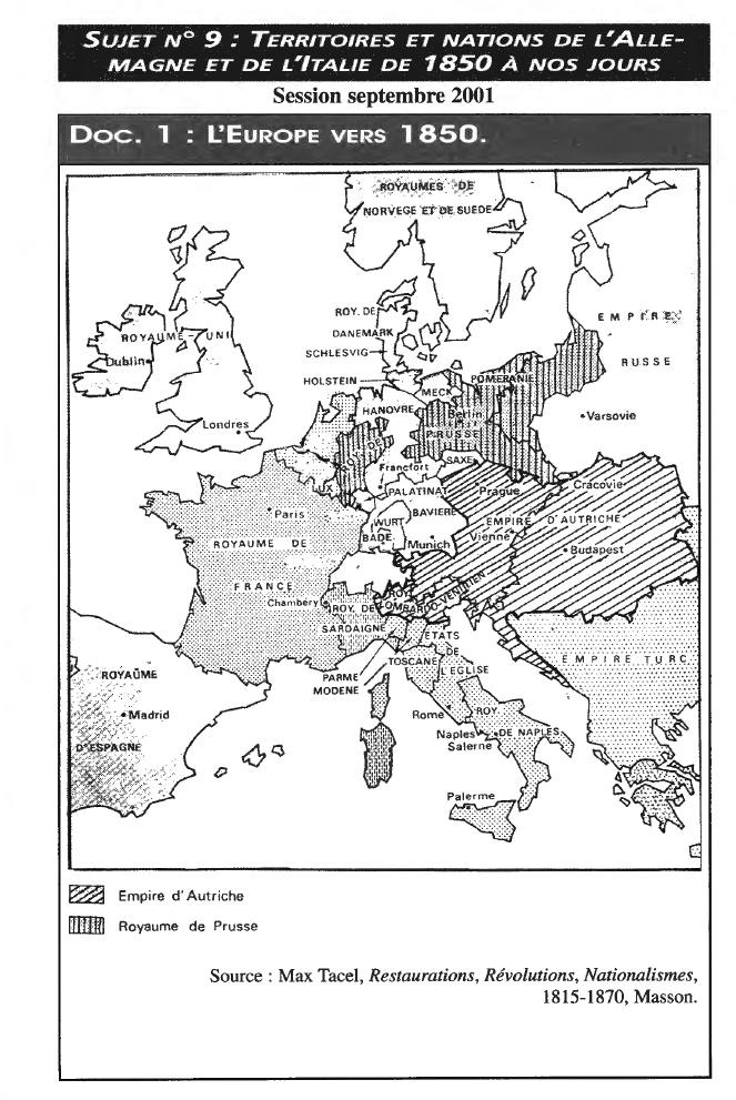 Prévisualisation du document Territoires et nations de l'Allemagne et de l'Italie de 1850 A nos jours