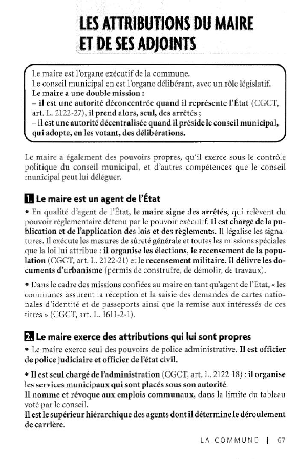Prévisualisation du document t:ES ATTRIBUJt:ONS DU 'M_AIRE
.ET DE_. SES
··- ADJOINTS
.........
......_., .,, ....... ......~.
~

..,.

.

.....,.,.

,...,._,

,,-...